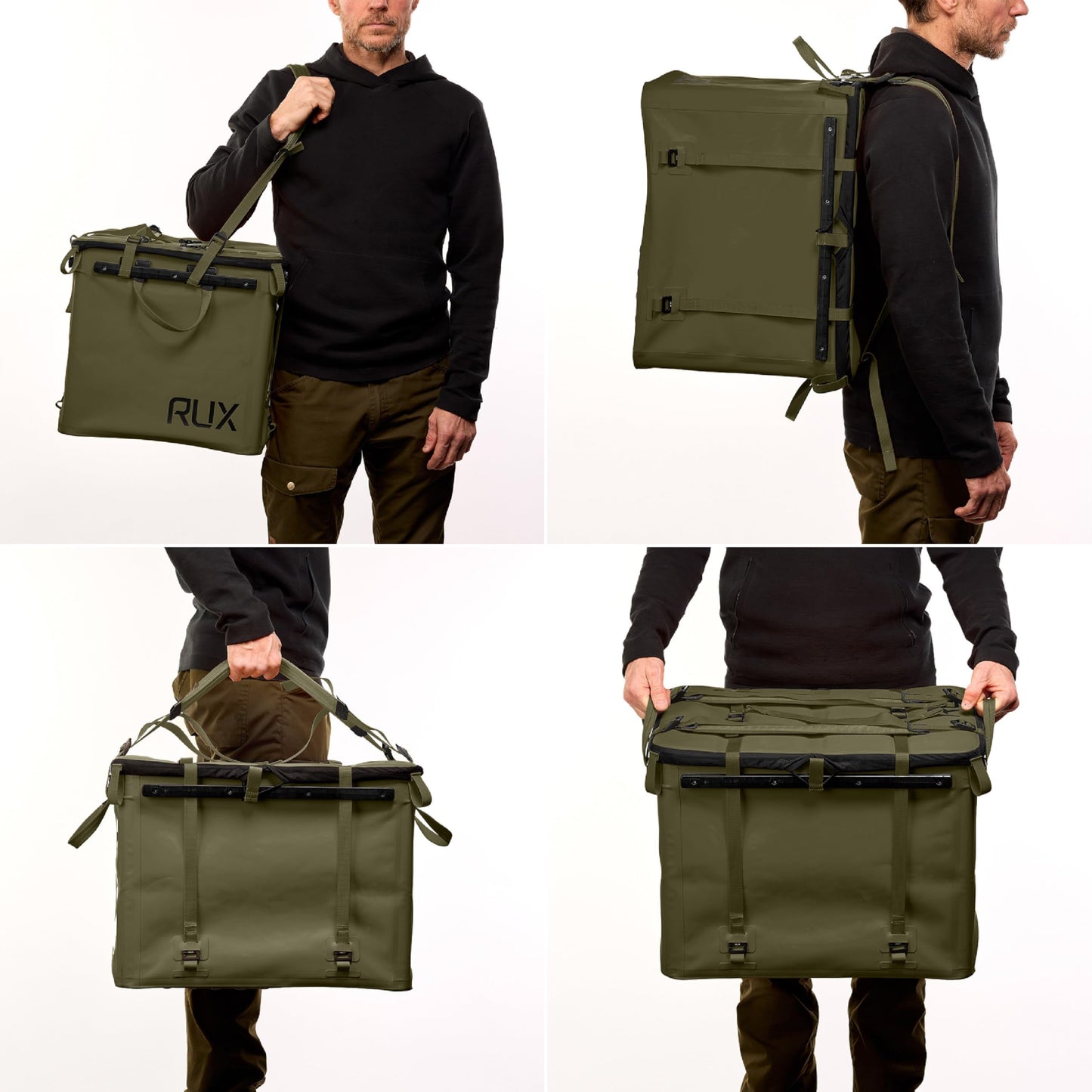 RUX 70L Collapsible Gear Box (Green) - Modular Adventure Storage Solution For Camping Storage, Overlanding, Off-road And Van Life - Weatherproof, Durable and Multifunctional