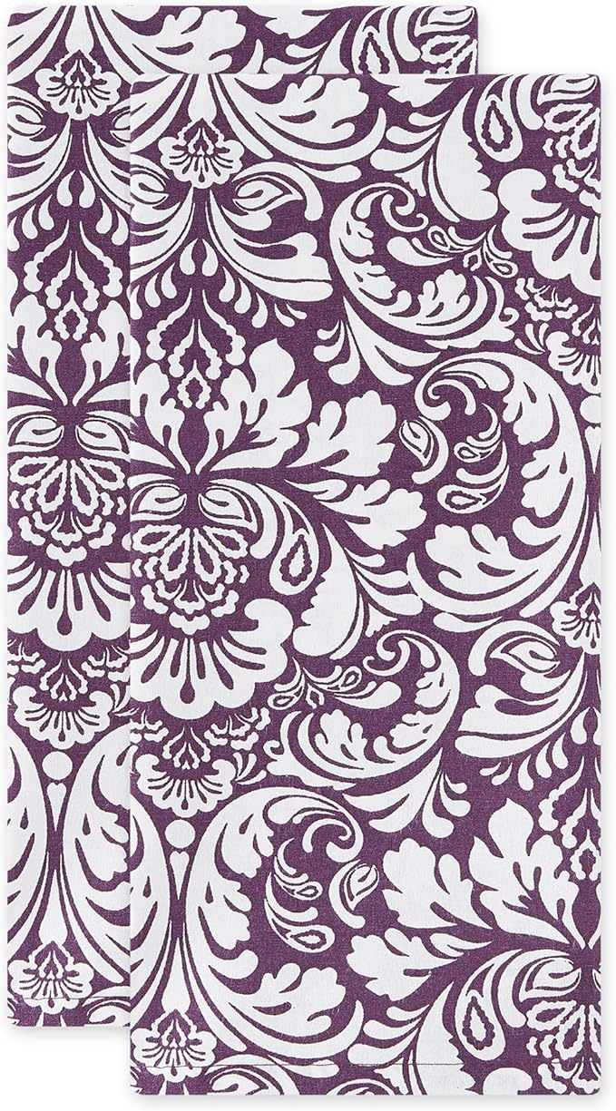 DII Cotton Dish Towel Set Damask Print