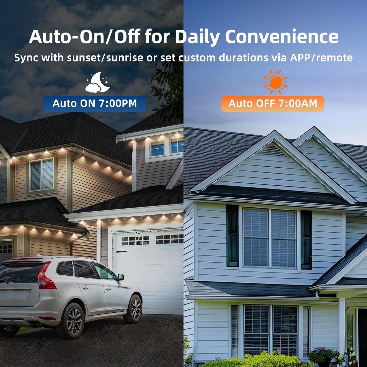 MaweMe 150FT Permanent Outdoor Lights for House,RGB LED Eaves Lights with IP67 Waterprooff, Smart App Remote Control, Music Sync, for Christmas,Daily & Holiday Party Decor