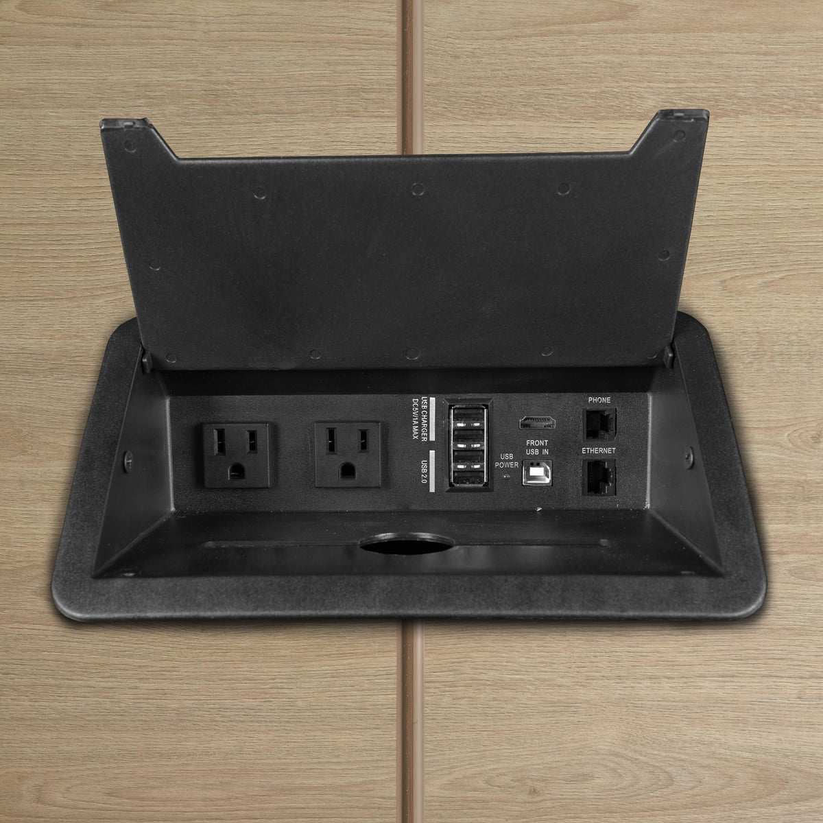 Romig Legacy 10 ft. Racetrack Conference Table with Charging Port- Noble Oak
