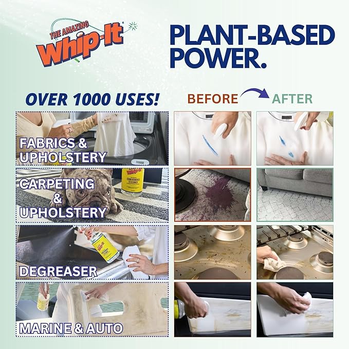 Whip-It Stain Remover and Concentrate Kit, 2-32oz Concentrates & 1-32 OZ Pro