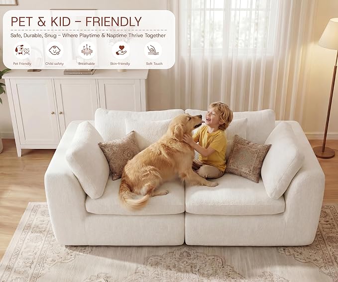 GRUSIGN 79'' Oversized Boneless Cloud Loveseat
