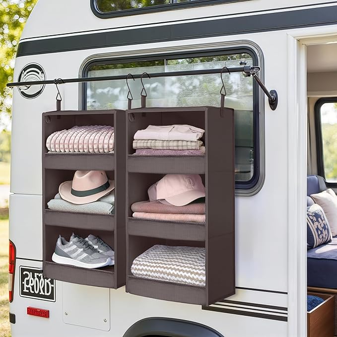 GRANNY SAYS 3 Shelf Hanging Closet Organizers and Storage, Collapsible Closet