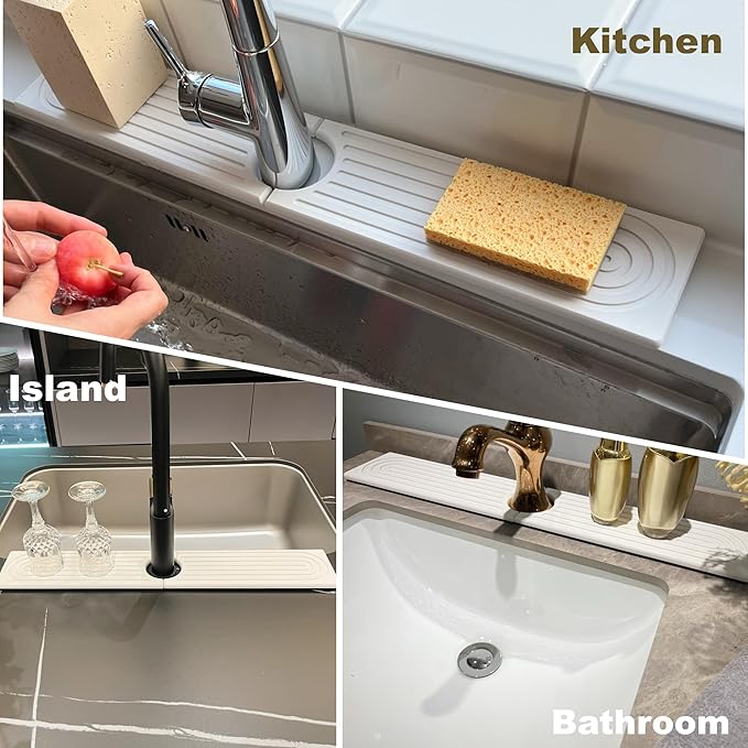 Faucet Mat for Kitchen Sink, Stone Drying Mat for Kitchen Counter, Stone Mat