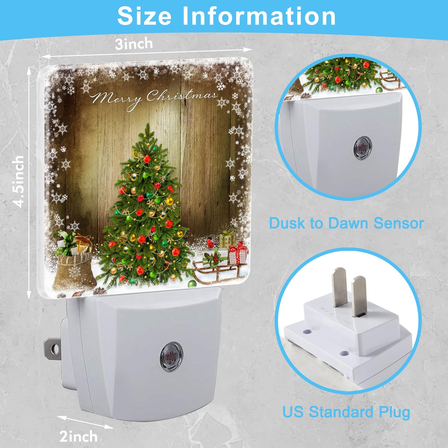 KXWQTRDD Christmas Tree and Snowflake Night Light Plug into Wall,Night Lights with Dust to Dawn Sensor,Auto Turn on and Off,Glow Nightlight for Bathroom,Bedroom,Kitchen,Stairs,Hallway