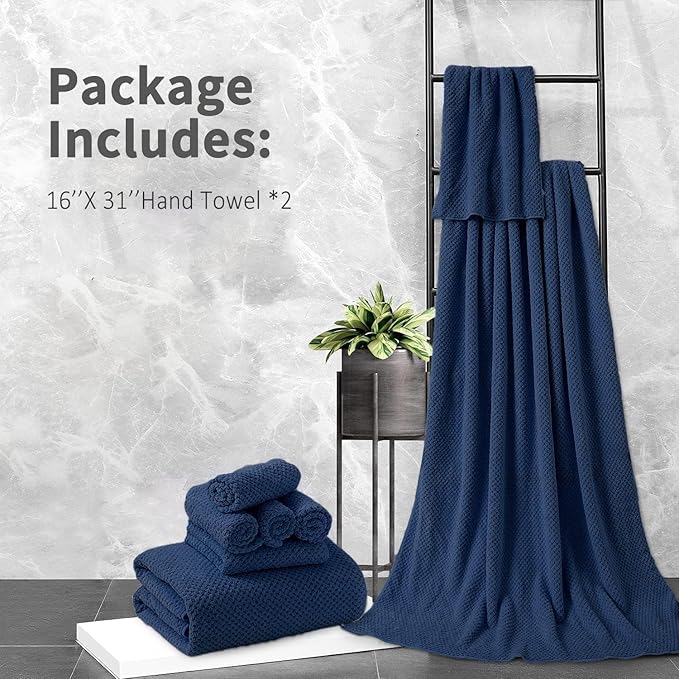 Hand Towels Set 2 Pack-16“x31”, Ultra Soft Microfibers Bathroom Towel Set