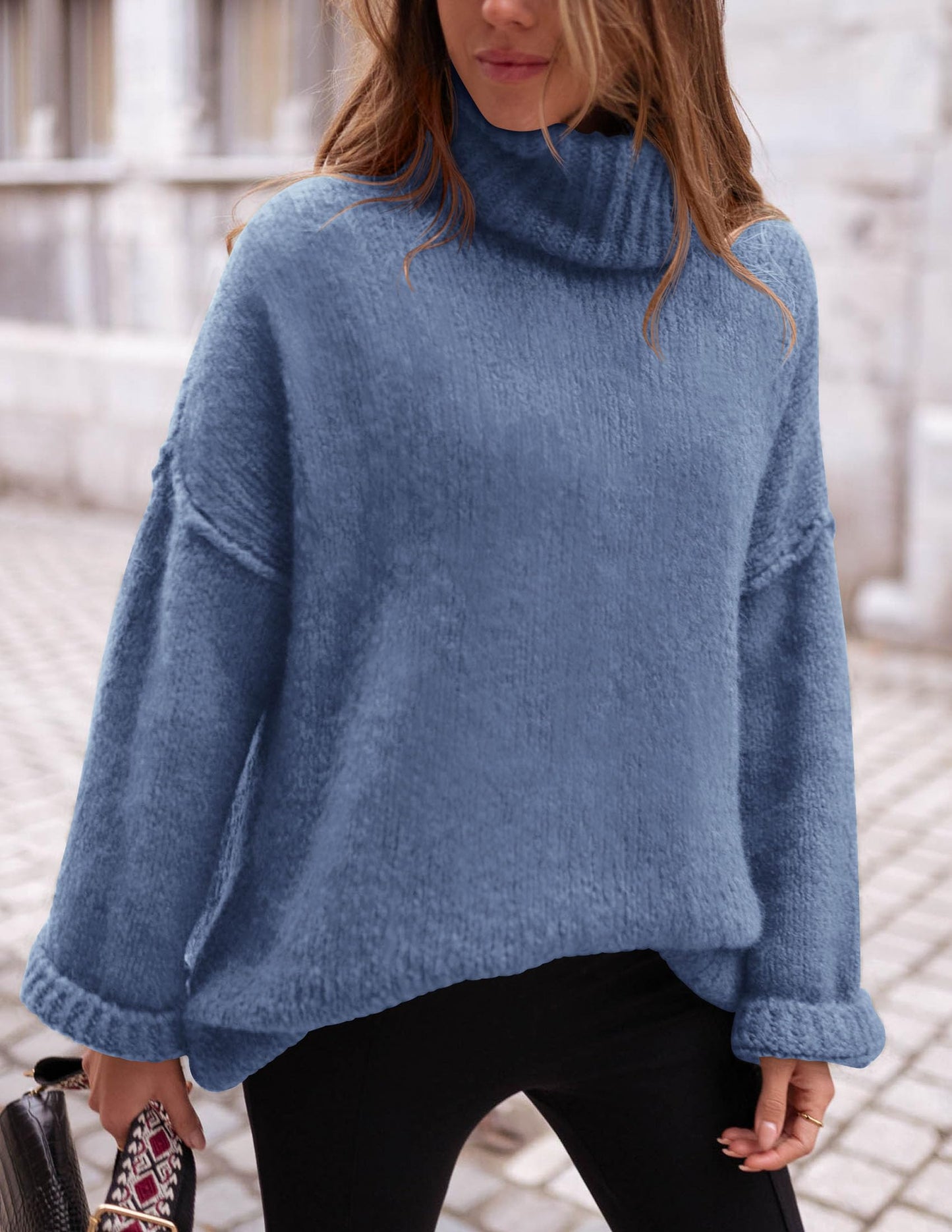 PRETTYGARDEN Oversized Sweaters for Women 2025 Chunky Turtleneck Sweater Fall Clothes Long Sleeve Tops Winter Clothing