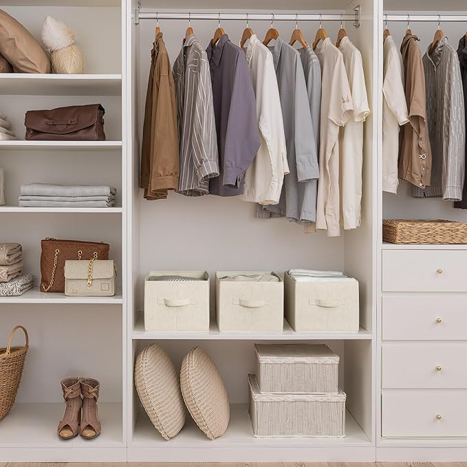 StorageWorks Storage Baskets for Shelves, Fabric Storage Bins, Closet