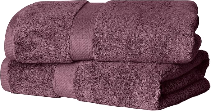 SUPERIOR Egyptian Cotton Pile Bath Towel Set of 2, Ultra Soft Luxury Towels
