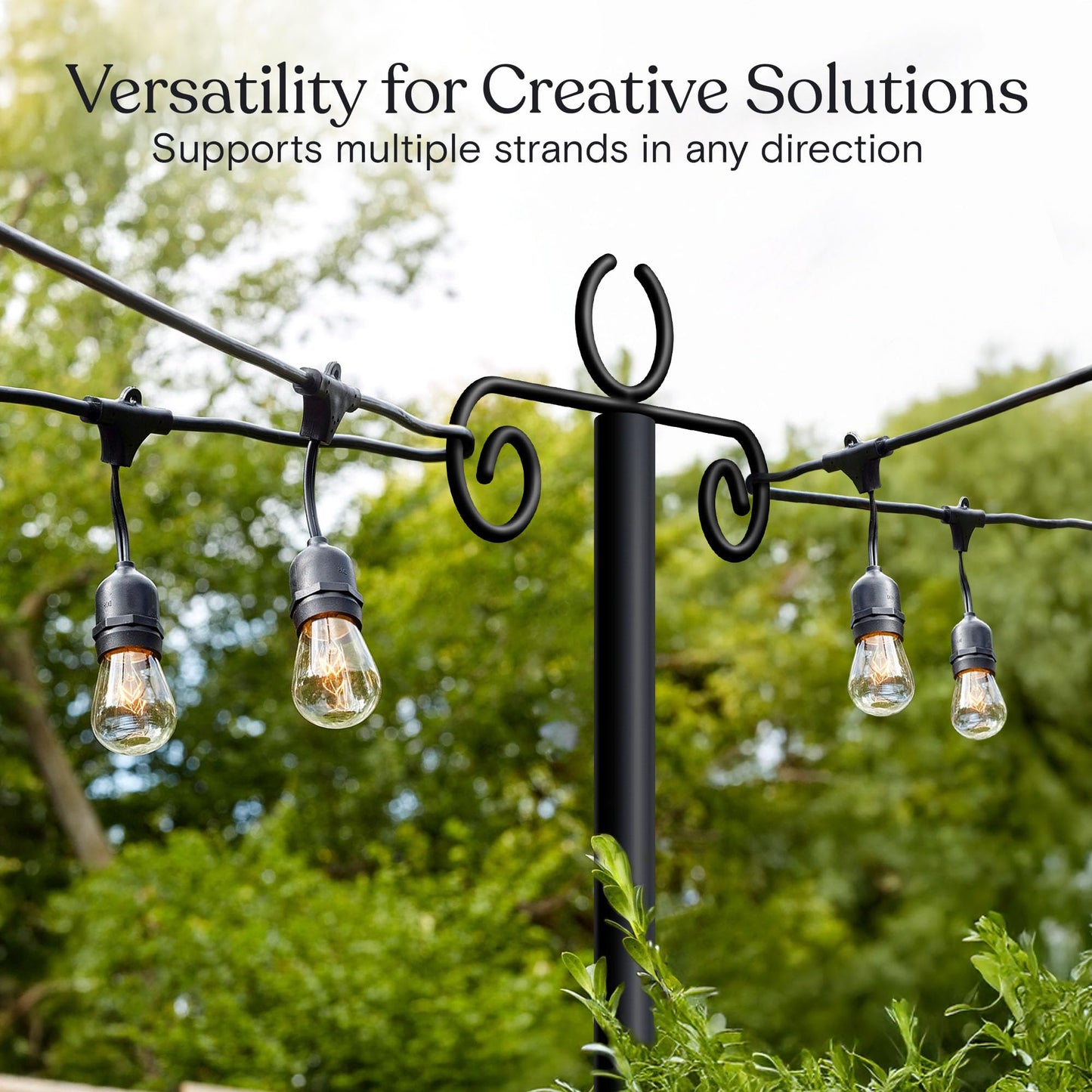 Brightech Bundle Ambience Pro USB Powered String Lights - 24 Ft + 4-Pack 10FT String Light Poles