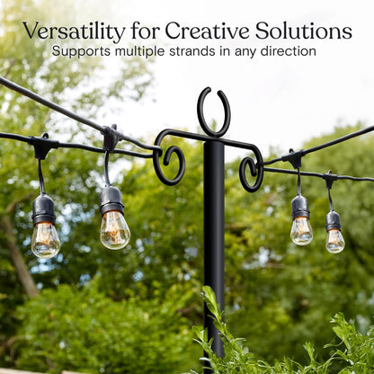 Brightech Bundle Ambience Pro USB Powered String Lights - 24 Ft + 4-Pack 10FT String Light Poles