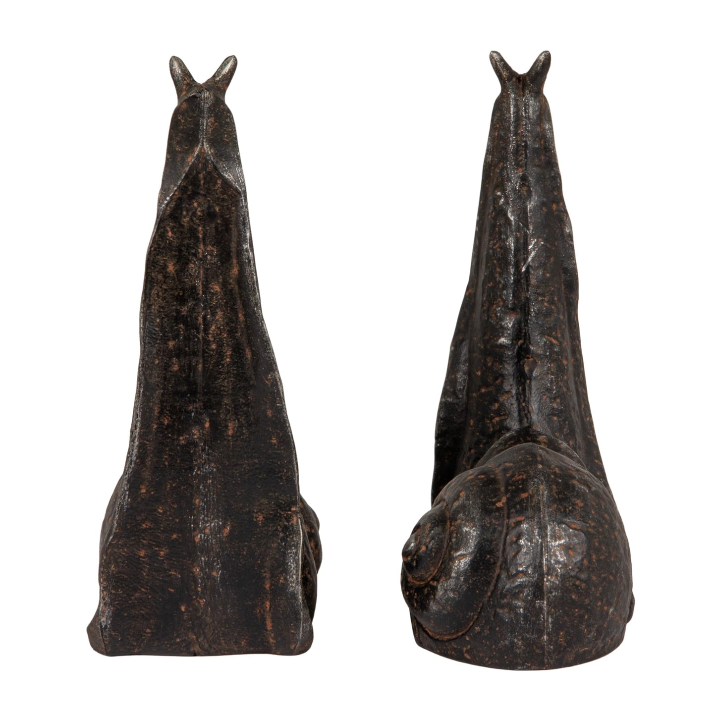 Creative Co-Op Decorative Distressed Cast Iron Snail Bookends, Antique Black Finish