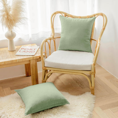 Home Brilliant Sage Green Cushion Covers 45 x 45 for Garden Furniture, Decorative Outdoor Cushions Covers Waterproof, 18x18 inches, Pack of 4, Sage Green