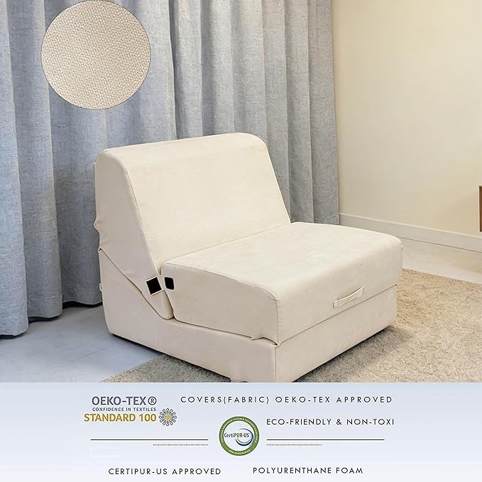 jela Luxury Indoor Chaise Lounge, Foldable Sofa Bed Chair
