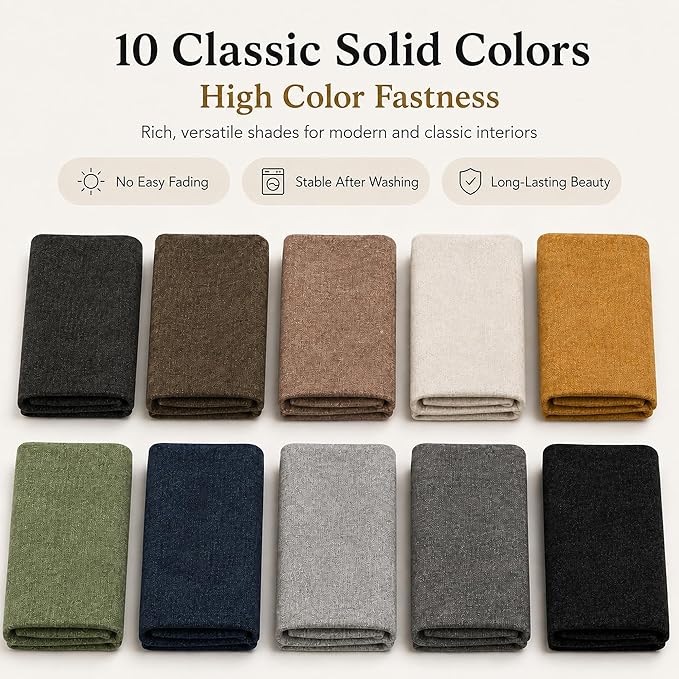 Mini Chenille Linen Blend Upholstery Fabric by the Yard, 57 Inch Wide Soft
