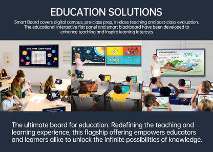 JAV 86" Smart Board Pro Google EDLA Certified 4K UHD Interactive Whiteboard for Classroom Office All-in-One Touchscreen Display with 48MP AI Camera 100W Soundbar Android 14 8+128GB Wall Mount Included