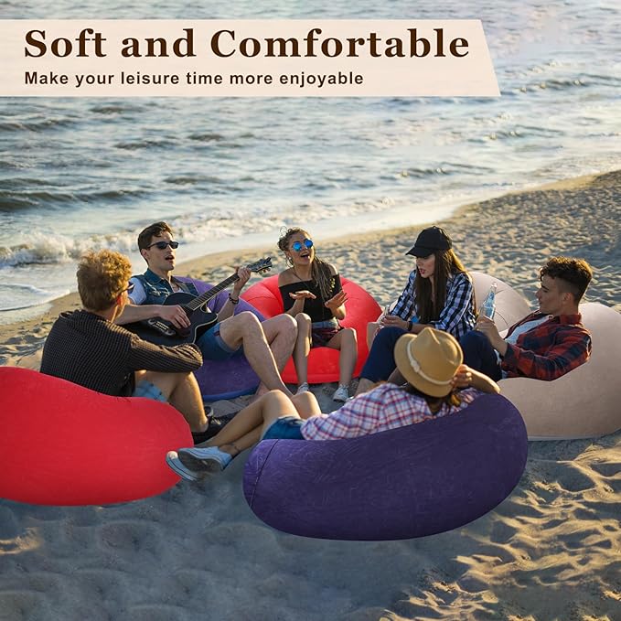 Realspring Inflatable Bean Bag Chairs Outdoor Blow up Camping Chairs Inflatable