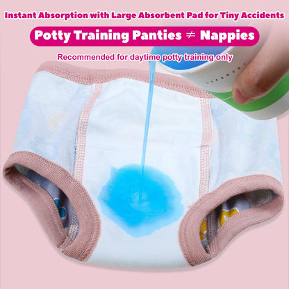 MOEMOE BABY Potty Training Pants, Toddler Reusable Training Pants Cotton for Girls, 10 pack, Light Violet, 2 Years