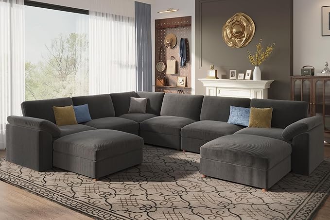 EASE MOOSE Oversized Sectional Modular Sofa, Large U Shape Sectional Couch Wide