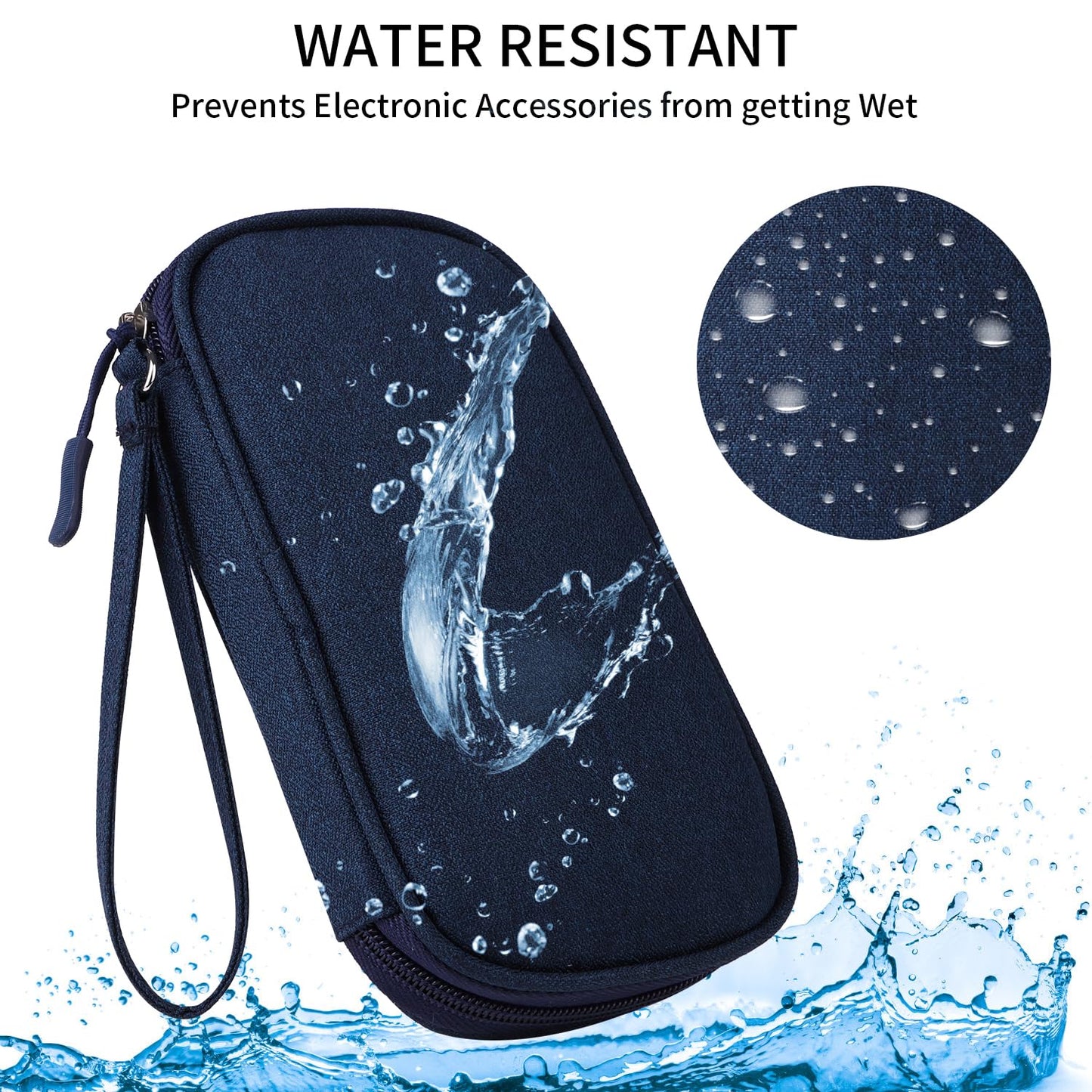 Travel Cable Organizer, Electronics Accessories Bag for Charger, Phone, Memory Card, Universal Gadget Organizer (Blue)