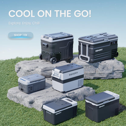 EUHOMY 12 Volt Refrigerator, 69QT Electric Cooler Powered by SECOP, Dual Zone Car Refrigerator -4℉~68℉, 12V Fridge 12/24V DC 110-240V AC, Portable Freezer for Camping, Boat,Travel