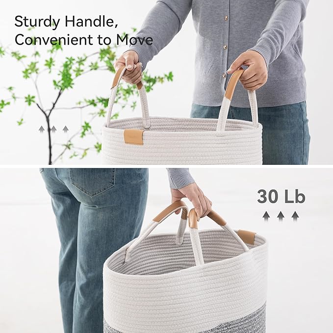 75L Striped Laundry Hamper