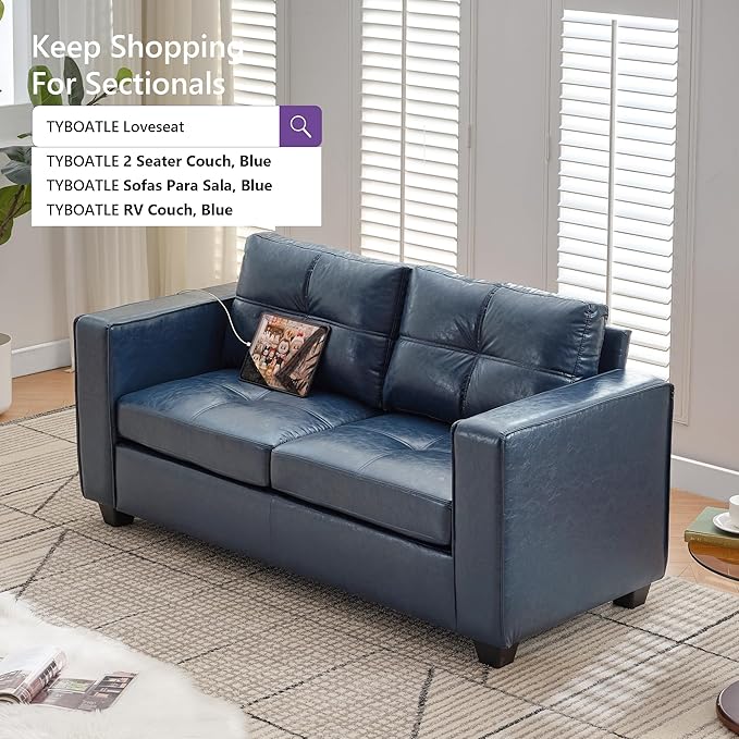 TYBOATLE 65" Faux Leather Loveseat