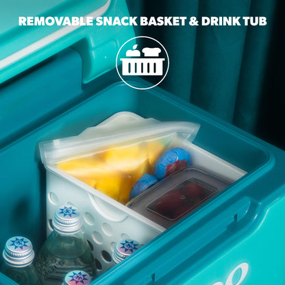 Igloo Tag Along 360 Spinner Cooler | 20 Quart Rolling Ice Chest | Lagoon Teal