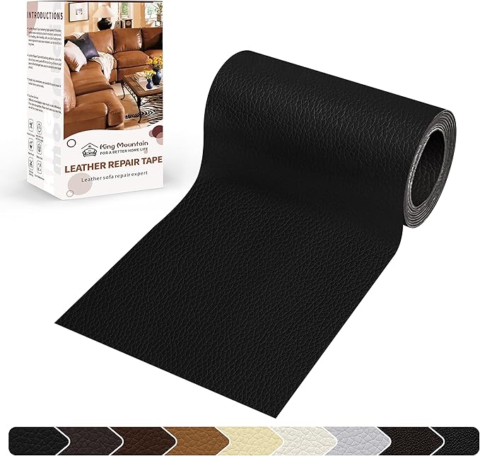 KING MOUNTAIN Leather Repair Patch, 4 x 63 Inches self Adhesive Leather Repair