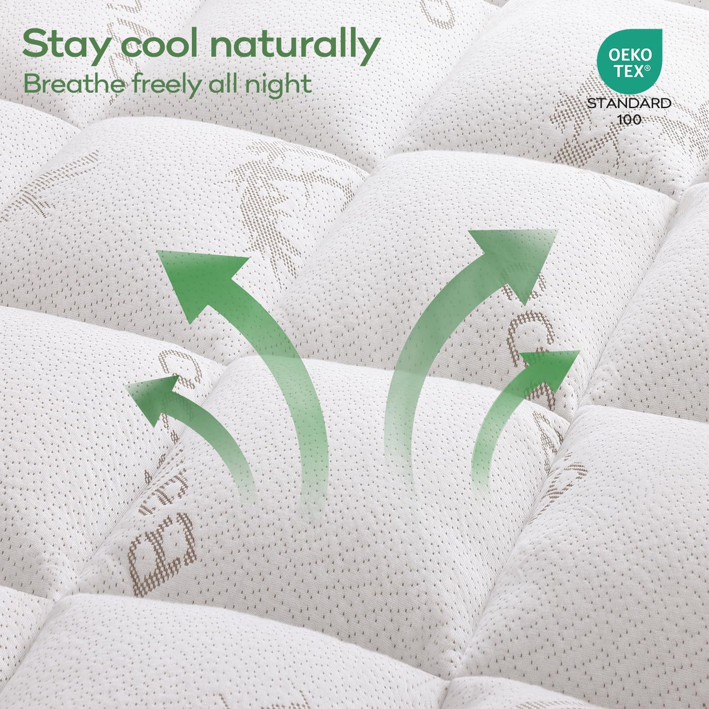 OLANLY Queen Mattress Topper, Bamboo Viscose Cooling Pillow Top Mattress Pad, Soft Plush Down Alternative for Firm Mattress, Back & Hip Pressure Relief, Machine Washable, Deep Pocket, White