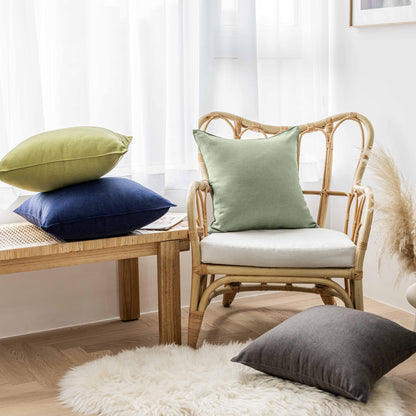 Home Brilliant Sage Green Cushion Covers 45 x 45 for Garden Furniture, Decorative Outdoor Cushions Covers Waterproof, 18x18 inches, Pack of 4, Sage Green