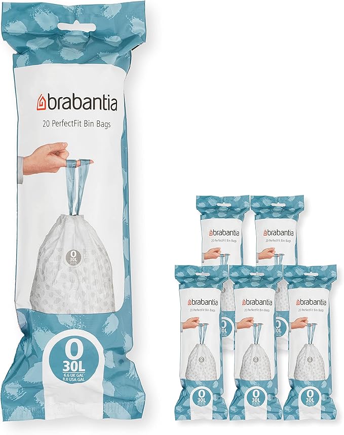 Brabantia PerfectFit Trash Bags Thick Plastic Trash Can Liners