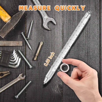 Fathers Day Men Gifts for Him, 9 in 1 Multitool Pen, Birthday Gift for Men Who Have Everything,Fathers Day Dad Gifts for Husband Grandpa Boyfriend,Fathers Day Gift from Daughter (Silver)