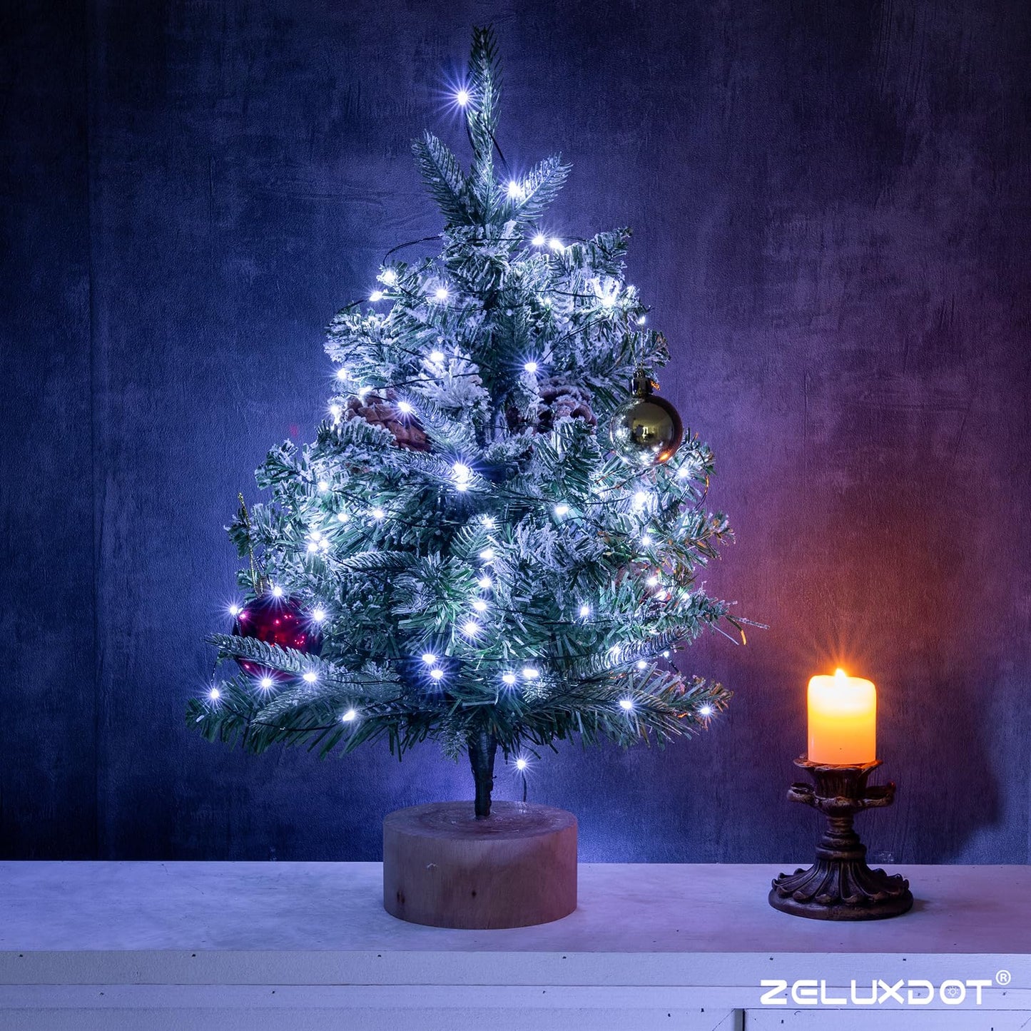 ZELUXDOT Fairy Lights Plug in,200FT 600LEDs Waterproof Led String Lights,8 Modes Remote Twinkle Light for Outdoor Indoor Christmas Wedding Birthday Garden Party Decorations,Green Wire,Cool White