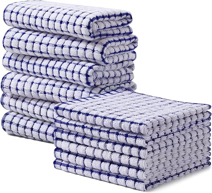 Homaxy Kitchen Towels and Dishcloths Set, 16 x 25 and 12 x 12 Inches, Super