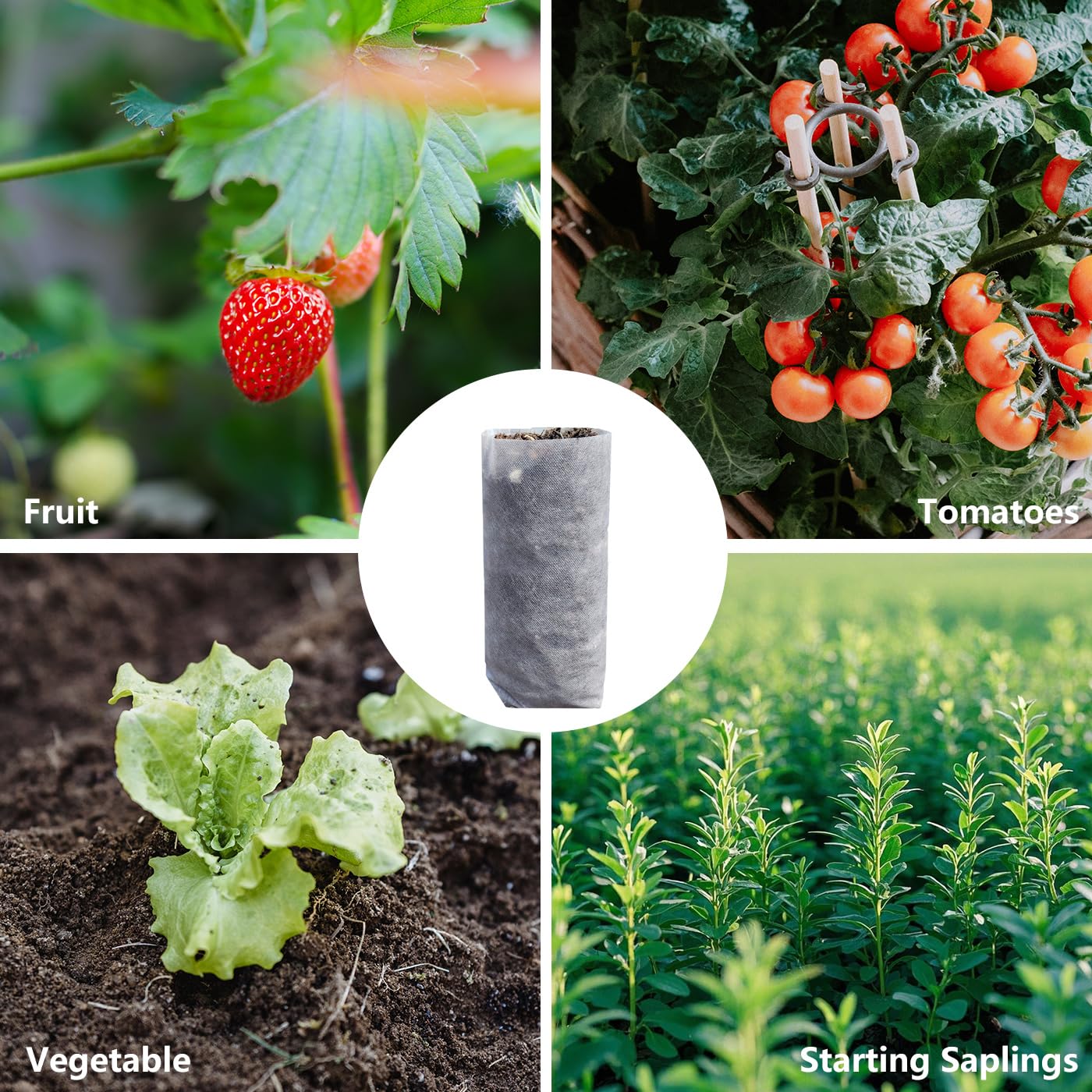 Belit 100 Pcs 10.2" H Deep Nursery Grow Bags, Non-Woven Plants Pots Container for Starting Rooted Plants Vegetable, Flower, Seedling Tree