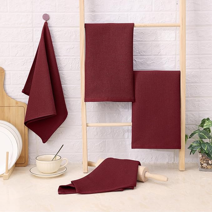 Homaxy 100% Cotton Waffle Weave Kitchen Towels