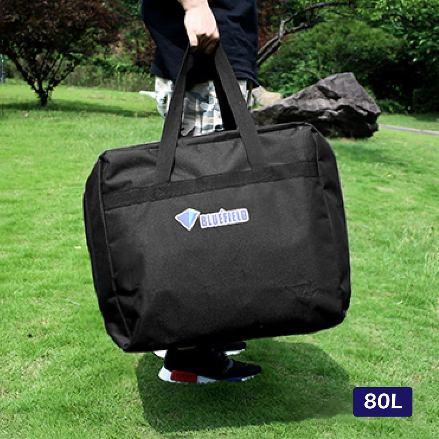 TRIWONDER Travel Duffel Bag Extra Large Holdall Bag Foldable Luggage Bag Overnight Weekend Bag Sport Duffle Bag for Men Women (Black - Square, 80L)