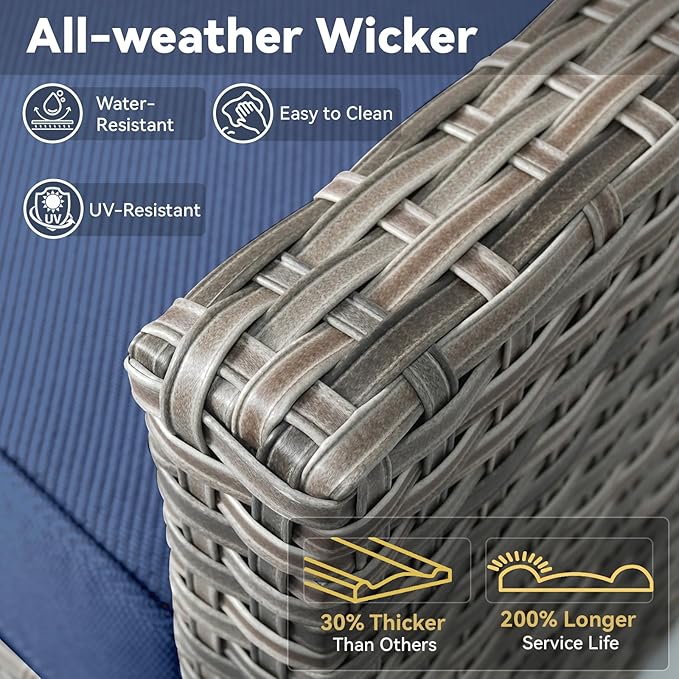 Outdoor Patio Furniture Set-5 Pieces All-Weather Wicker Outdoor Furniture