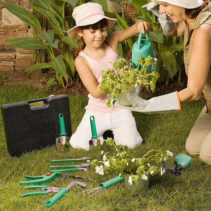 GIOVARA Stainless Gardening Tools Set (10 Pieces Green)