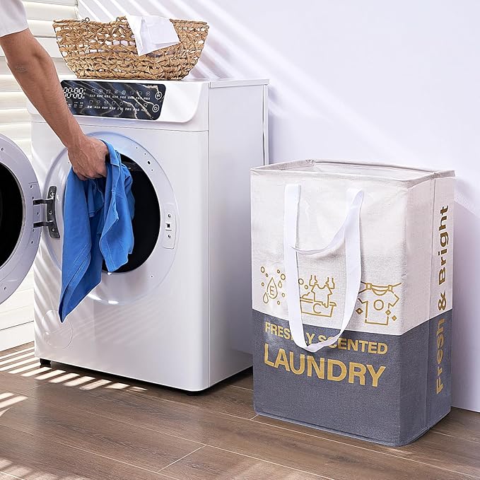 ELONG HOME 2 Pack Laundry Baskets, 92L Freestanding Laundry Basket