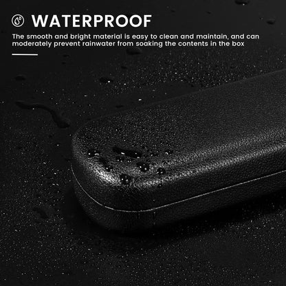 molshine Hard Shell PU Leather Glasses Case,Portable Eyeglass Case for Men Women Girl Travel Study Work (Black)