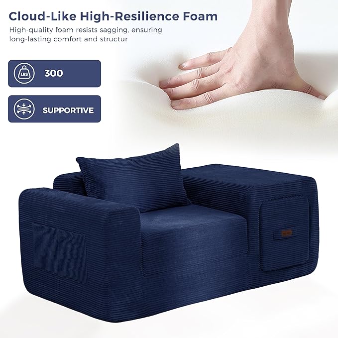 MAXYOYO Folding Sofa Couch, Convertible Floor Sofa