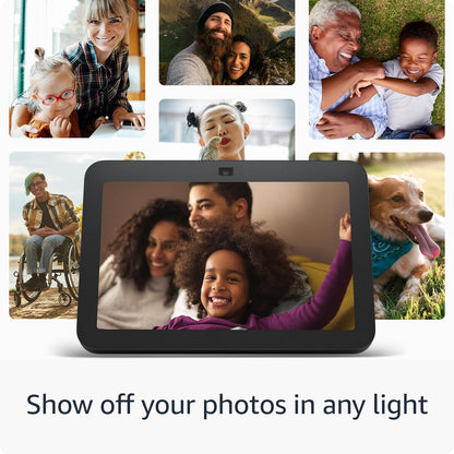 Amazon Echo Show 8, With Spatial Audio, Smart Home Hub, ideal for open living spaces, includes Alexa, Charcoal