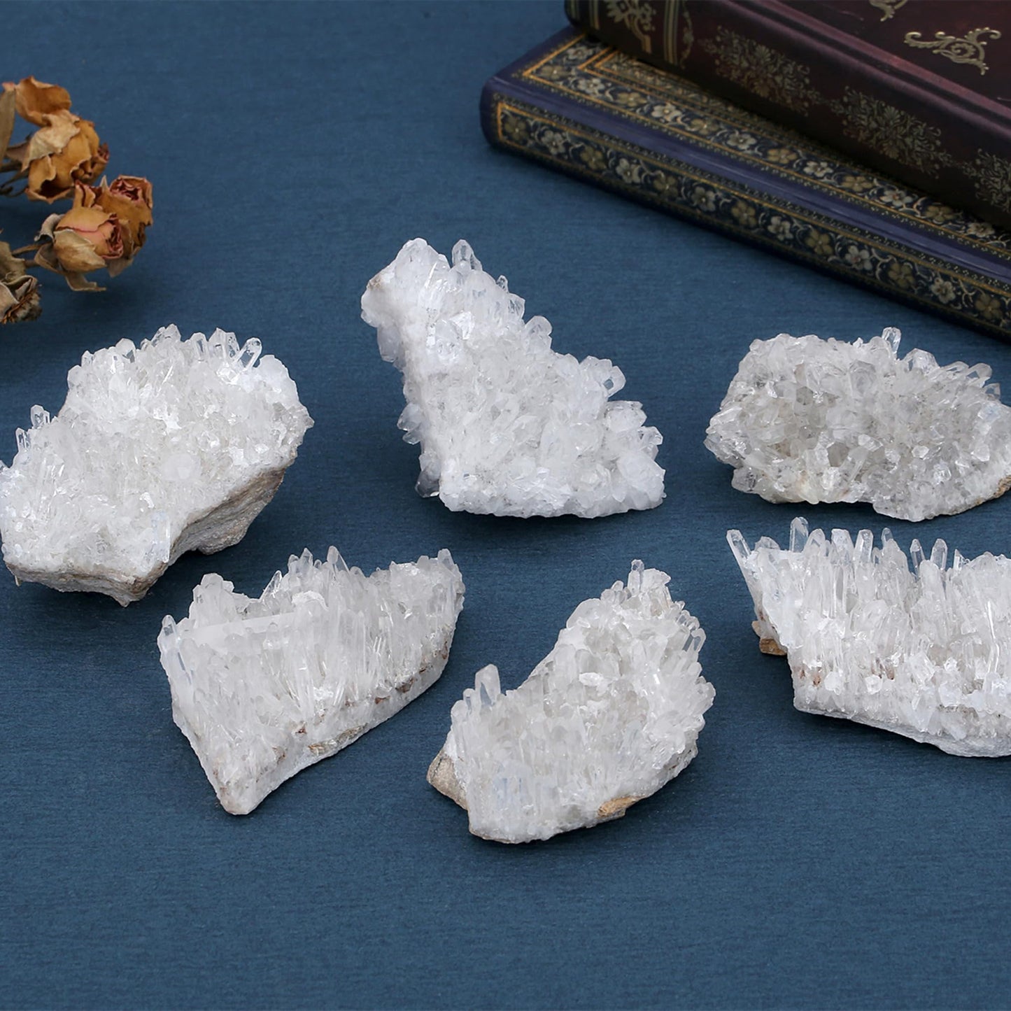 ZHIYUXI Quartz Crystals 2.8-3.5 oz Geodes Clear Quartz Crystal Cluster Healing Crystals Cuarzos Natural Crystals for Beginners White Raw Stone Reiki 1pc