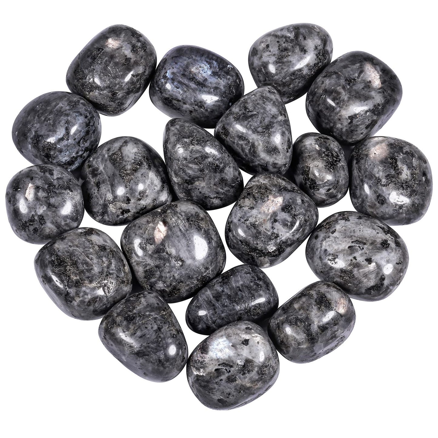 Nupuyai 1lb(About 460g) Polished Tumbled Stones Irregular Crystals for Healling/Energy/Wicca Smooth Labradorite Stones for Home/Gardden Decor 0.7"-1.4"