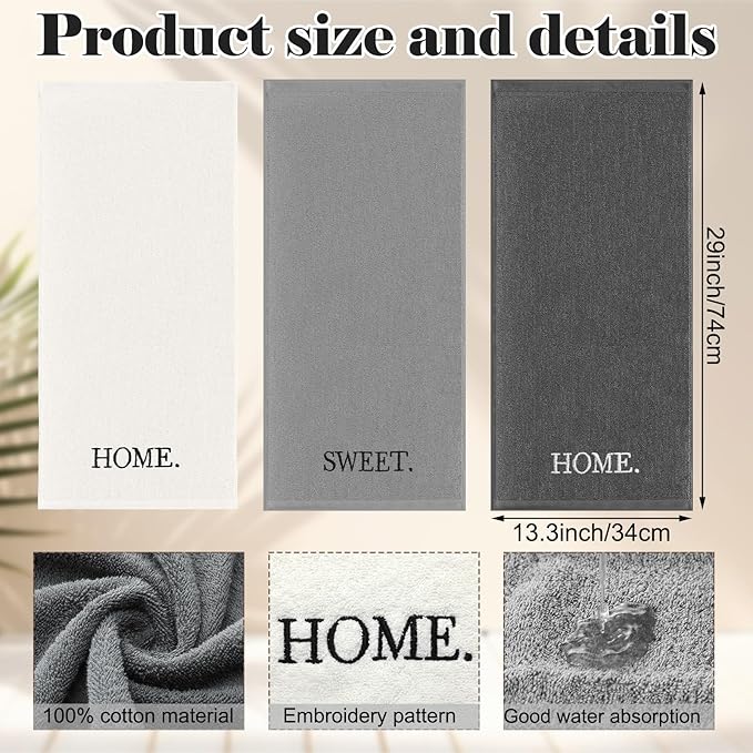 3 Pcs Farmhouse Decorative Hand Towels