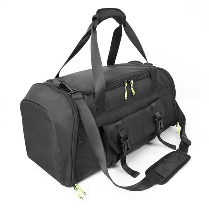 MOYSOON Small Gym Bag for Men & Women - Duffle Bag with Shoe Compartment, Multiple Pockets, Wet/Dry Compartment | Perfect for Travel, Fitness, Workout, Sports (Black)