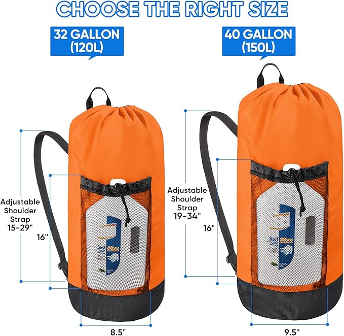 BALEINE 150L Laundry Bag Backpack, 900D Oxford Fabric Large Travel Laundry Bags