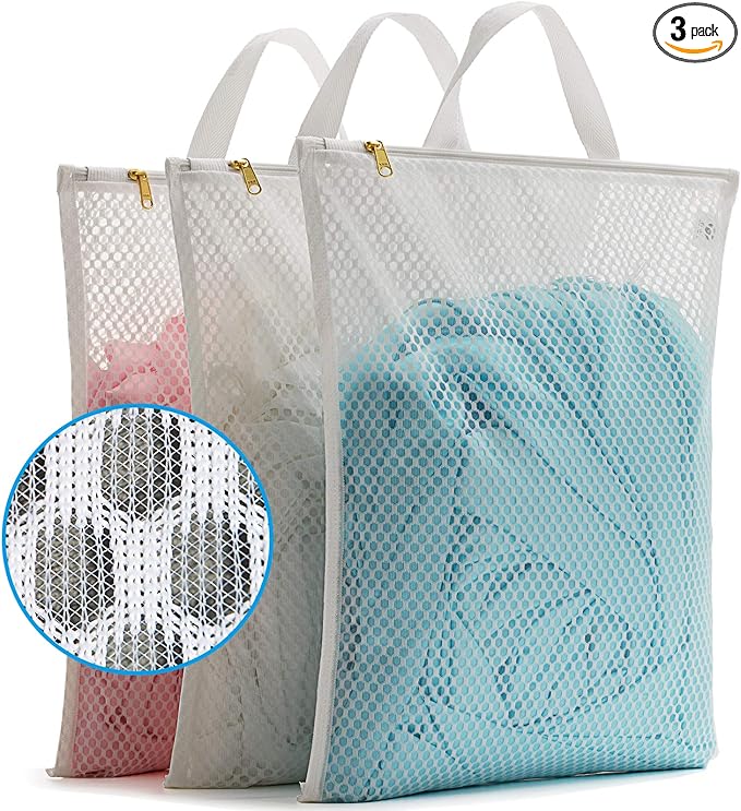 Tenrai Laundry Bag Mesh Wash Bag，Use YKK Zipper，Tote Bag Bathroom Hanging